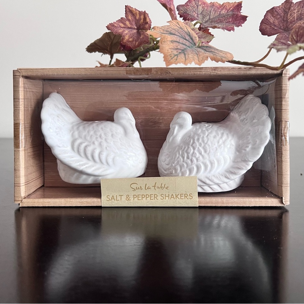 Sur La Table White Turkey Salt & Pepper Shakers